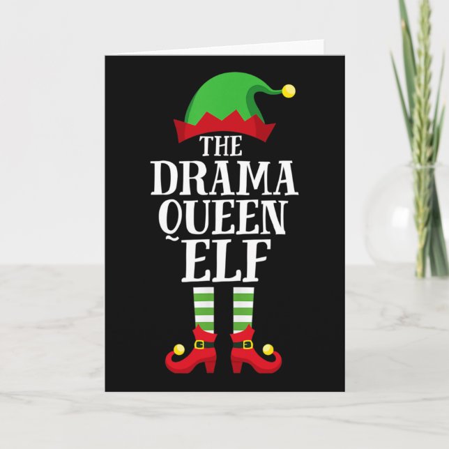 Drama Queen Elf Matching Family Group Christmas Pa Card (Front)