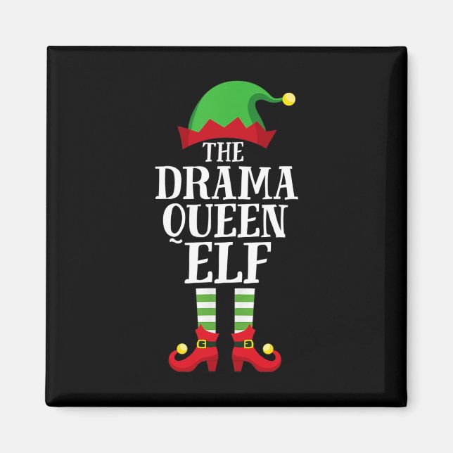 Drama Queen Elf Matching Family Group Christmas Pa Magnet (Front)