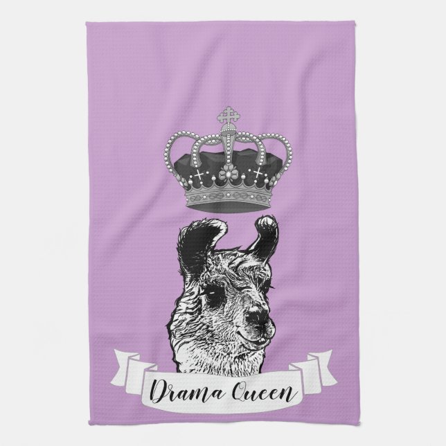 Drama Queen Llama Tea Towel (Vertical)