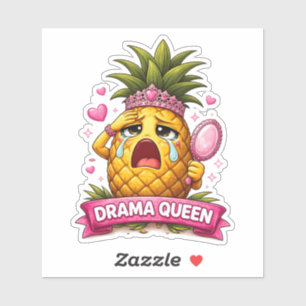 Drama Queen Pineapple Custom-Cut Vinyl Sticker