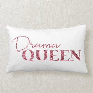 Drama Queen Rose Gold Glitter Lumbar Cushion