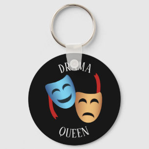 'Drama Queen' Theater Masks Emoji Theater Lover's Key Ring