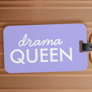 Drama Queen Trendy Modern Purple Girly Quote Art Luggage Tag