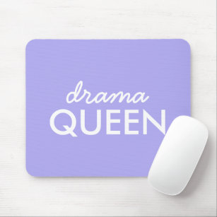 Drama Queen   Trendy Modern Purple Girly Quote Art Mouse Mat