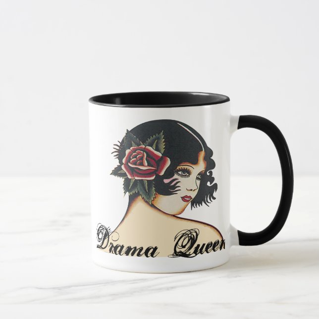 Drama Queen Vintage Girly Girl Mug (Right)