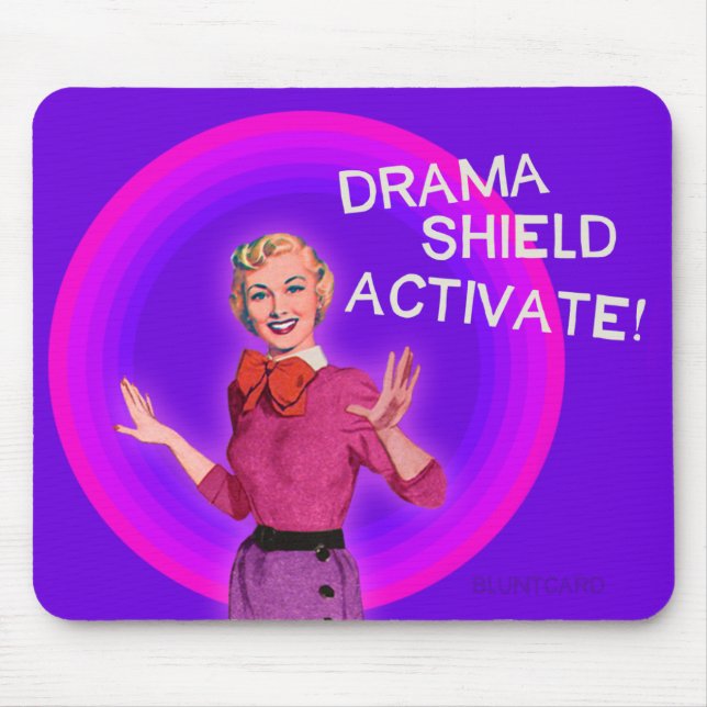 Drama Shield Activate. Bluntcards. Bluntcard. Mouse Mat (Front)
