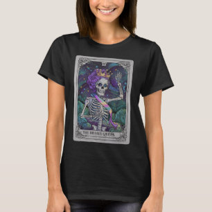 Drama Skeleton Queen Tarot Card Gothic Witchy Hall T-Shirt