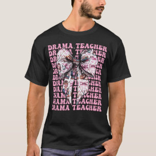 Drama Teacher Theatre Acting Girl Coquette Bow Pin T-Shirt