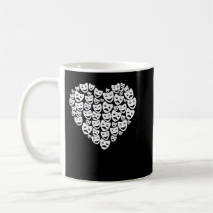 Drama Theater Mask Lover Heart Gift Actor Actress Coffee Mug