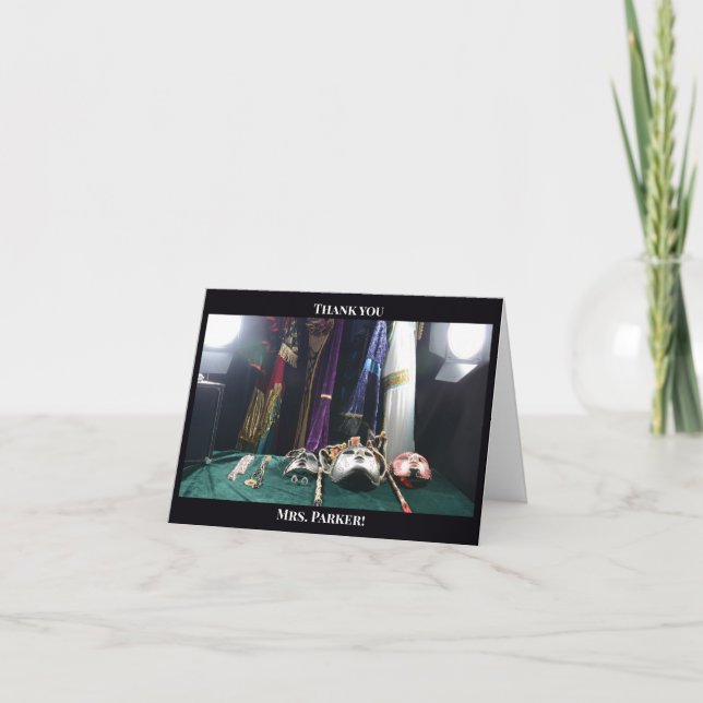 Drama Theatre Teacher Appreciation Day Thank You Card (Front)