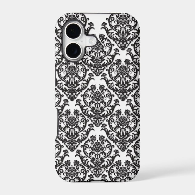 Dramatic Black Damask Pattern (Back)