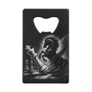 Dramatic Black Horse vs. King – Bold Chess Artwork