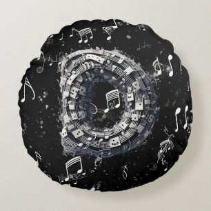 Dramatic Black Musical Dad Round Cotton Pillow