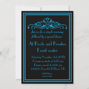 Dramatic Blue and Black Wedding Vows Renewal  Invitation