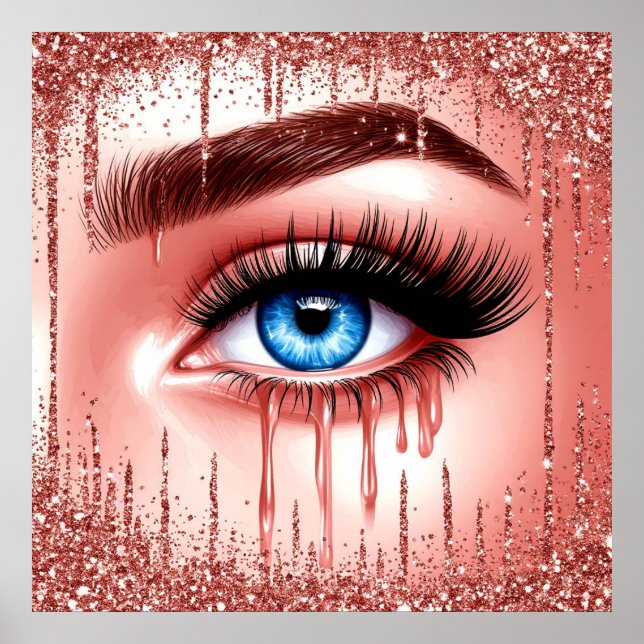 💋 Dramatic Blue Eyes Glam Decor For Makeup Lovers (Front)