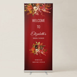 Dramatic Boho Autumn Floral Wedding Retractable Banner