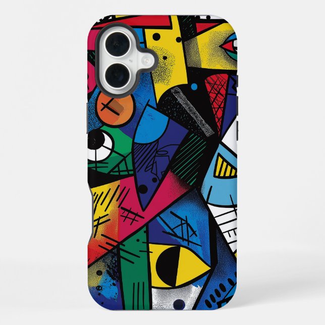 Dramatic Bold Colours Modern Fun Abstract Design iPhone Case (Back)