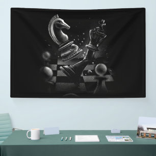 Dramatic Chess Battle – Knight vs. Horse  Banner