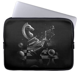 Dramatic Chess Battle – Knight vs. Horse  Laptop Sleeve