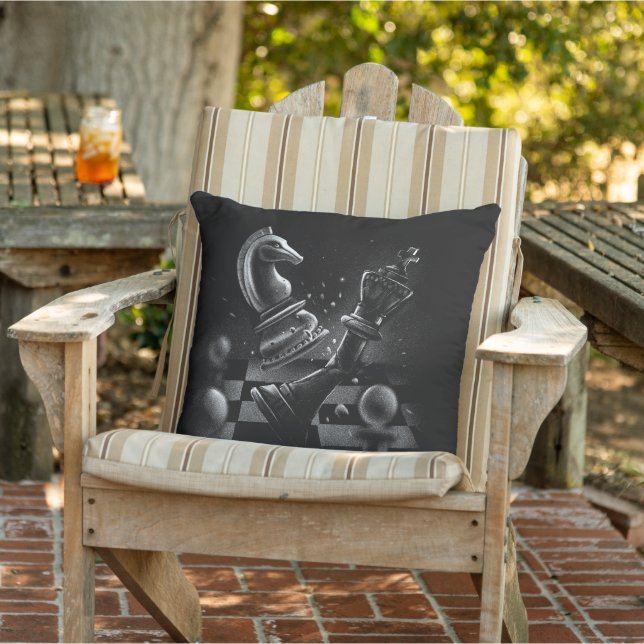 Dramatic Chess Monochrom Cushion (Chair)