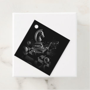 Dramatic Chess Monochrom Favour Tags