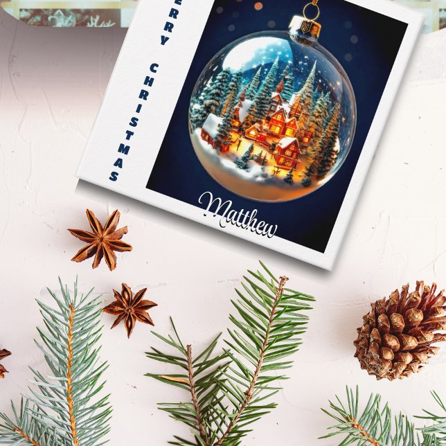 Dramatic Christmas scenery in a  bauble gift tag (Creator Uploaded)