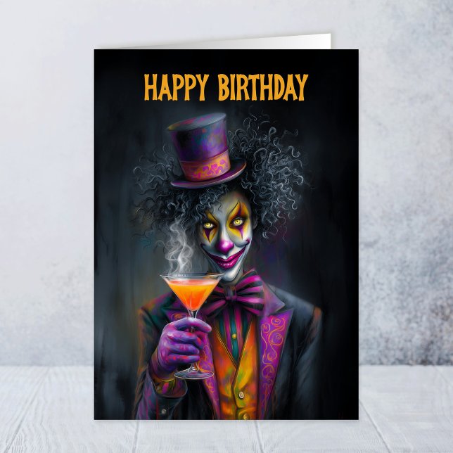 Dramatic Circus Clown Birthday Greeting Card (Creator Uploaded)