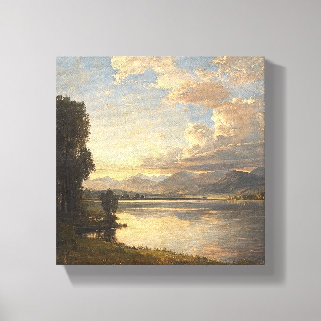 Dramatic Cloudscape over a Serene River Canvas Print (Front)