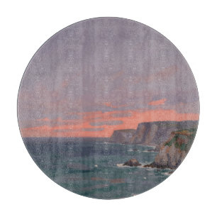Dramatic Coastal Cliffs Pink Sunset Ocean Cutting Board