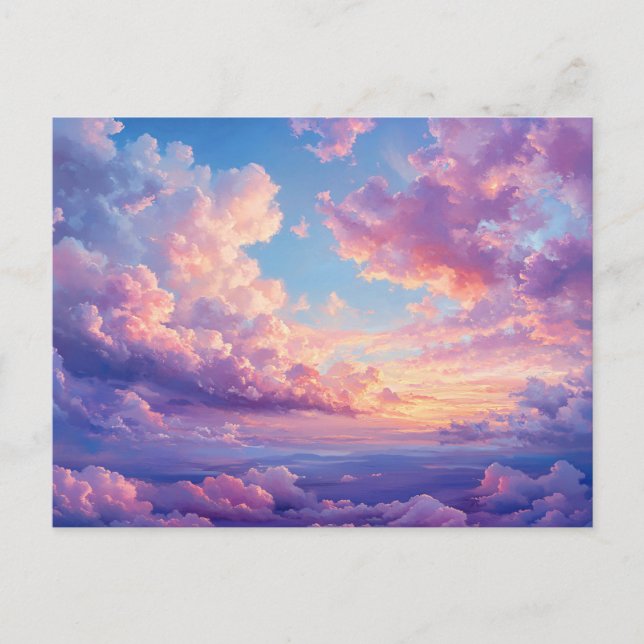 Dramatic Colourful Pastel Clouds Sky Postcard (Front)