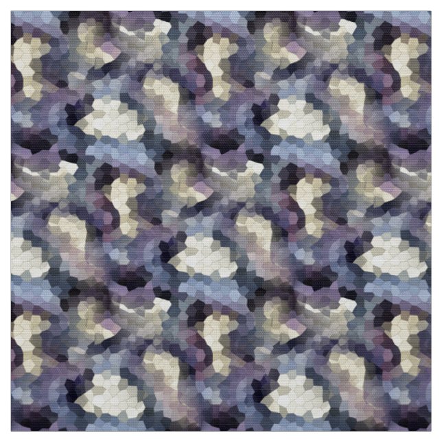 Dramatic Contemporary Mosaic Pattern  Dark Colours Fabric (Swatch)