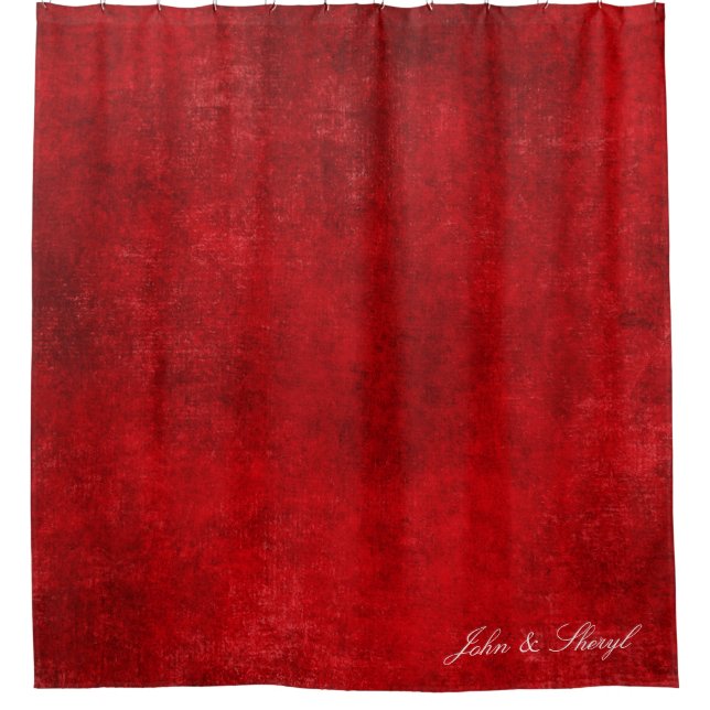 Dramatic Crimson Grunge Shower Curtain  (Front)