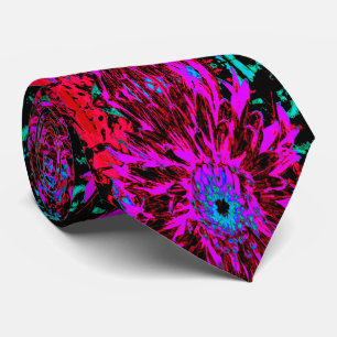 Dramatic Crimson Red, Purple and Black Dahlia Tie