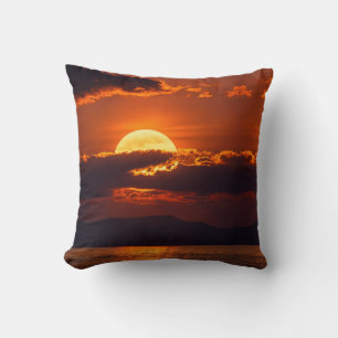 Dramatic Crimson Sunset Fine Art Cushion