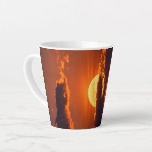 Dramatic Crimson Sunset Fine Art Latte Mug