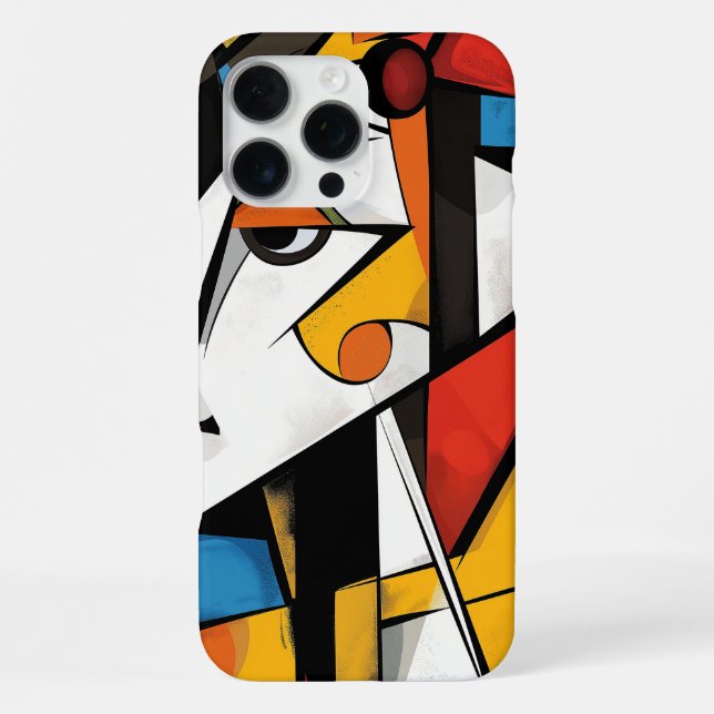 Dramatic Cubist Abstract Art Design iPhone Case (Back)