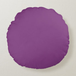 Dramatic Dahlia Purple, Bold Violet Solid Colour Round Cushion