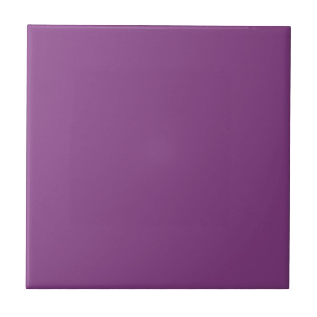 Dramatic Dahlia Purple, Bold Violet Solid Colour Tile (Front)
