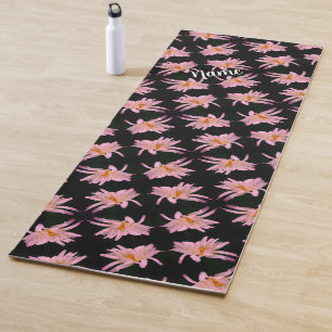 Dramatic Daisy Flower Pattern Personalised Yoga Mat