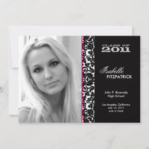 Dramatic Damask Graduation Announcement