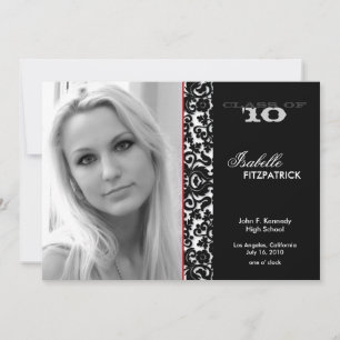 Dramatic Damask Graduation Announcement 2