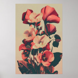 Dramatic Dark Hibiscus Art - Vintage Floral Poster