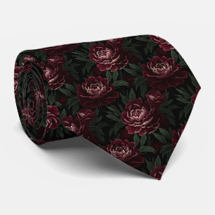 Dramatic Deep Burgundy and Black Cherry Moody Tie