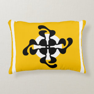 Dramatic dubble Q mirrored Modern yellow black Decorative Cushion