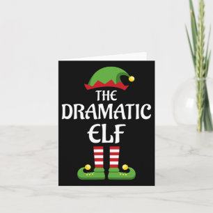 Dramatic Elf Family Matching Group Christmas  Card