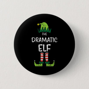 Dramatic Elf Xmas Matching Christmas For Family 6 Cm Round Badge