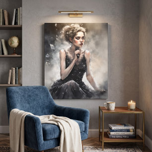 Dramatic Female Singer Portrait Canvas Print