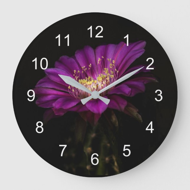 Dramatic Flatty Cake flower Large Clock (Front)
