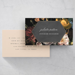 Dramatic Floral Dutch Painting Geomtetric Business Card
