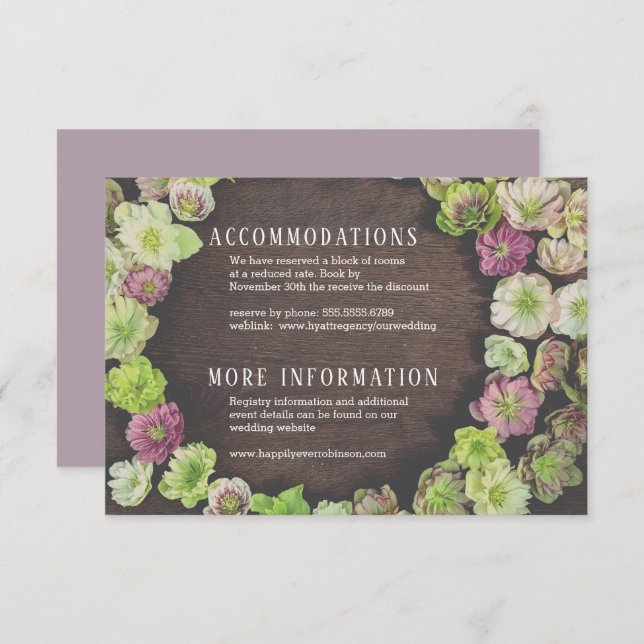 DRAMATIC Garden Hellebore Details Enclosure Card (Front/Back)